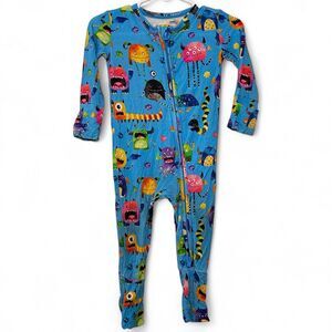 Muse Threads Spooky Monsters Bamboo convertible Zippy Romper Pajamas 6-9 Months